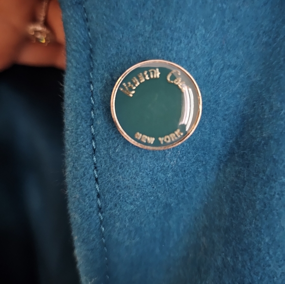 Kenneth Cole New York • Long Peacoat •  Teal •WSize 12 • 60% Wool Blend - Picture 5 of 12